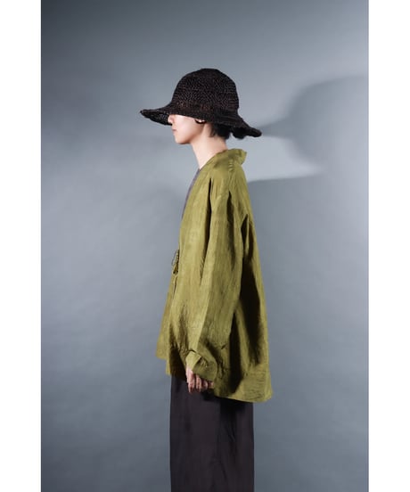 1.Haori / Silk khadi / size1 / Luminous moss
