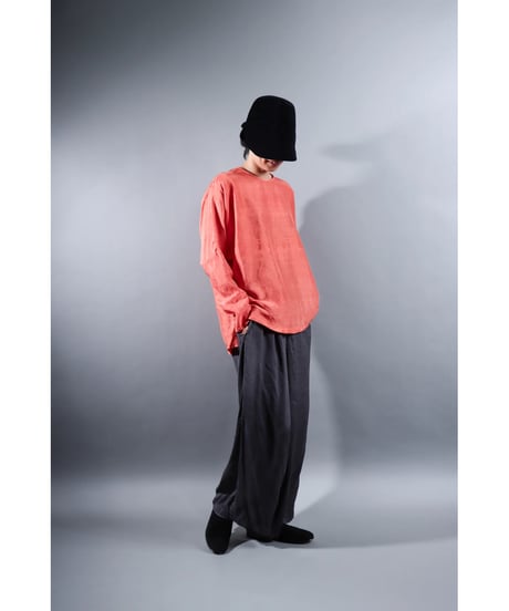 1.Fendo-Long sleeve tops/ Silk khadi / Sunset pink