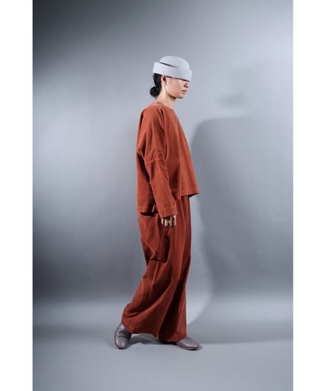 2.kordurojo pullover / Organic cotton corduroy / Brick brown