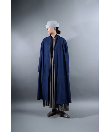 3.Robe coat sp / Organic cotton Typewriter / Size1 / Evening blue