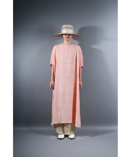 4.Slit dress / Half sleeve / Silk khadi / Petal pink