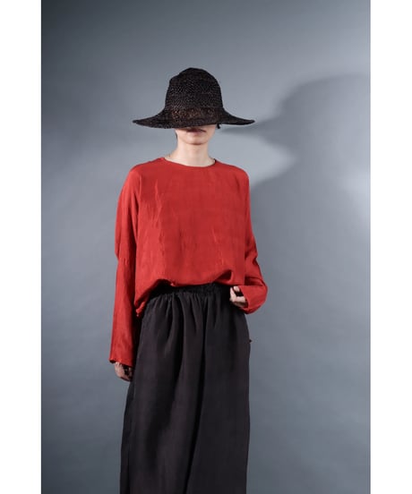 4.Fendo / Long sleeve tops / Silk khadi / Madder red