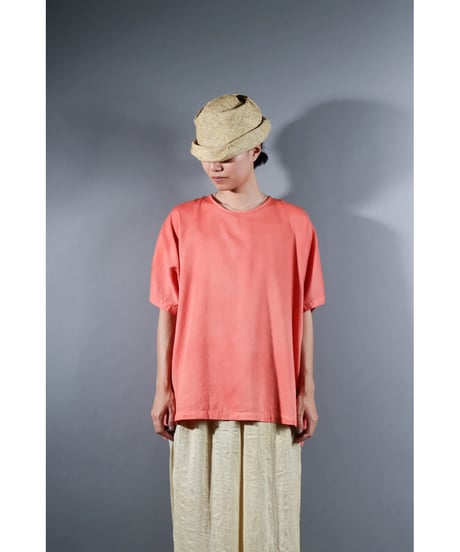 3.Fendo-Half sleeve tops / Organic cotton satin / Sunset pink