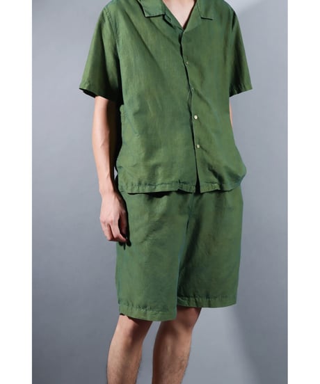 1.Patelo pants / size1 / Silk cotton khadi / Green moss