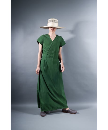1.Rulo / Dress / Cap sleeve / Organic cotton Cord lane / Leaf green