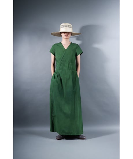1.Rulo / Dress / Cap sleeve / Organic cotton Cord lane / Leaf green