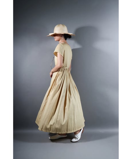 1.Lilith cap sleeve dress / Organic cotton satin  / Clove