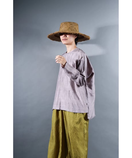 2.Fendo / Long sleeve tops / Silk khadi / Pale purplish gray
