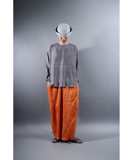 2.Fendo-Long sleeve tops/ Silk khadi / Metalic gray