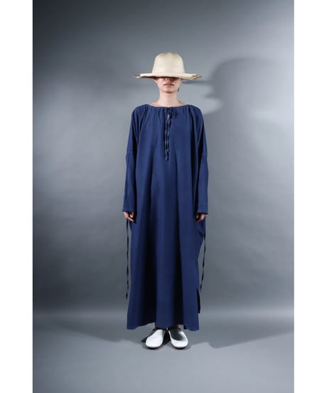 2.Drop / Dress / sp / Silk cotton Khadi / Evening blue