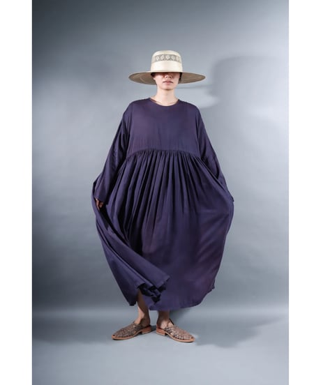 2.Kurteno-dress / sp / Long sleeve / Organic cotton satin / Grape