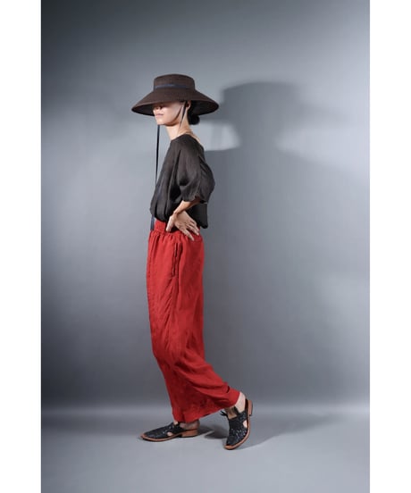 1.Lumo stitch pants / Silk khadi / Madder red