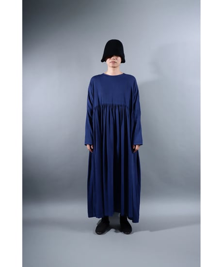 5.Kurteno-dress sp/ Long sleeve / Organic cotton satin / Midnight blue
