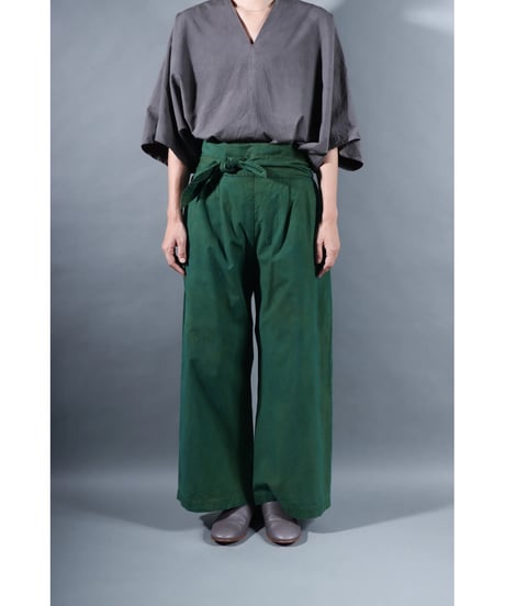 5.Hakama pants / sp / organic cotton typewriter / size1 / evergreen
