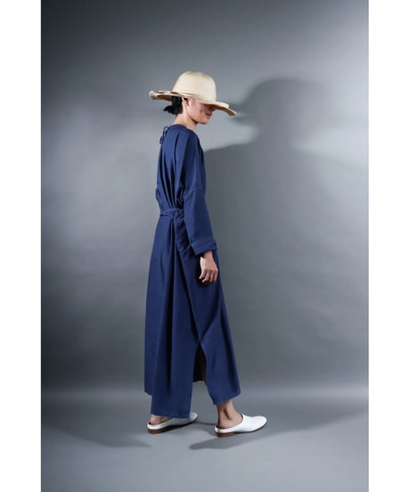 2.Drop / Dress / sp / Silk cotton Khadi / Evening blue