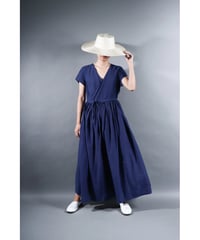 1.Lilith cap sleeve dress / sp / Cotton silk khadhi / Evening blue