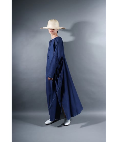 2.Drop / Dress / sp / Silk cotton Khadi / Evening blue
