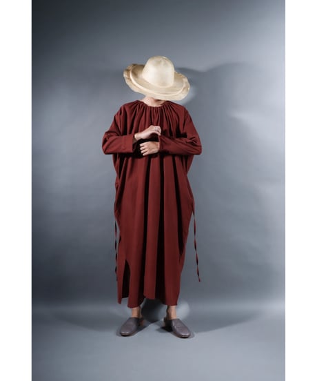 3.Drop / Dress / Silk Cotton Khadi / Brick brown