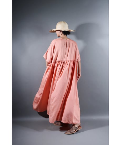 3.Kurteno-dress / Half sleeve / b(with stain) / Organic cotton satin / Petal pink