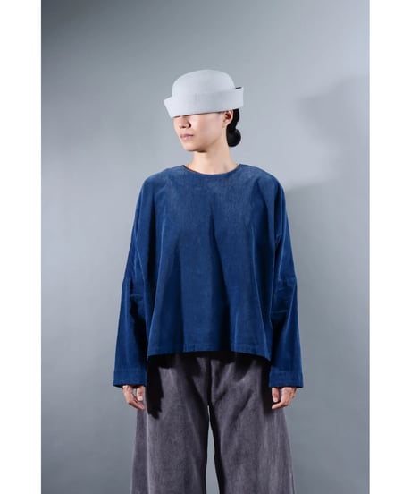 1.kordurojo pullover / Organic cotton corduroy / Indigo blue