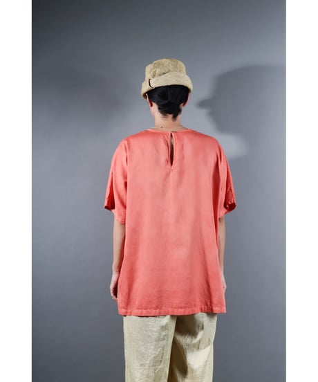 3.Fendo-Half sleeve tops / Organic cotton satin / Sunset pink