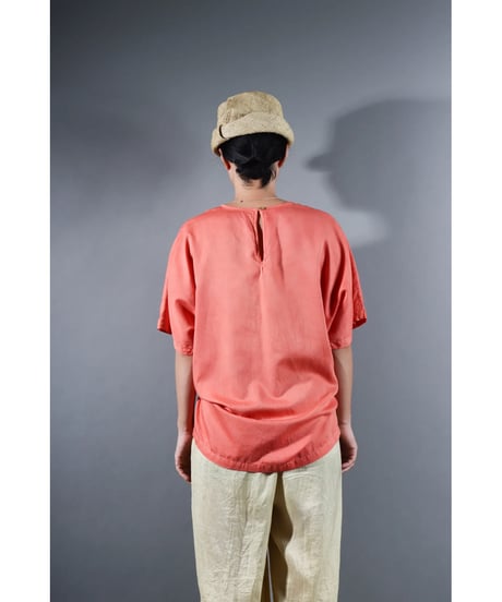 3.Fendo-Half sleeve tops / Organic cotton satin / Sunset pink
