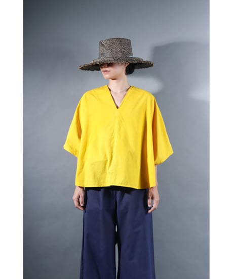 4.Ronda v-neck tops / sp / Organic cotton / Warm yellow