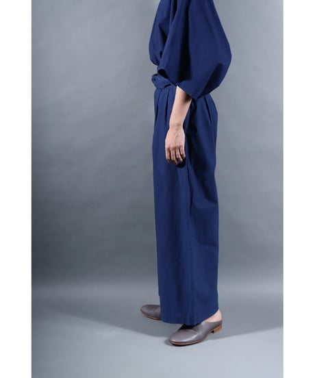 1.Hakama pants / sp / organic cotton typewriter / size1 / Evening blue