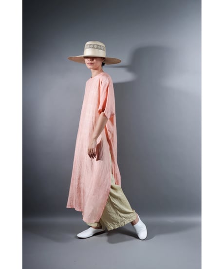 4.Slit dress / Half sleeve / Silk khadi / Petal pink