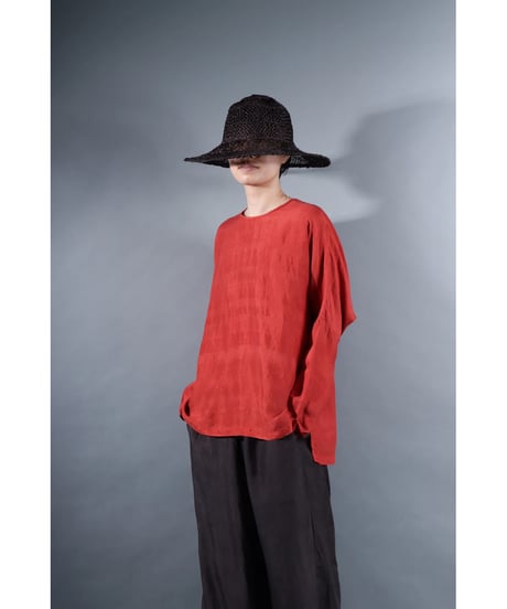 4.Fendo / Long sleeve tops / Silk khadi / Madder red