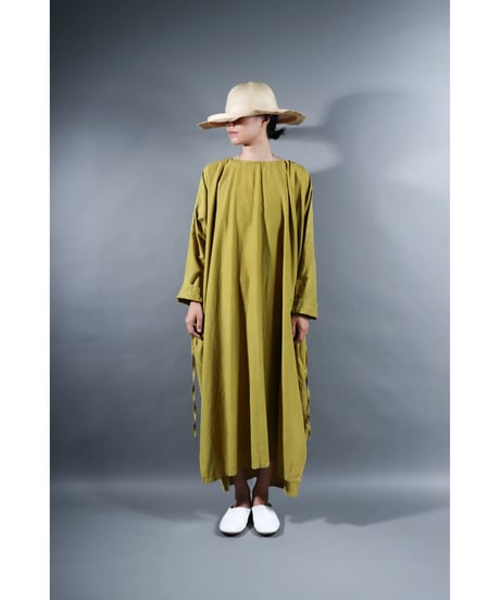 1.Drop / Dress / Silk cotton Khadi / Mustard yellow