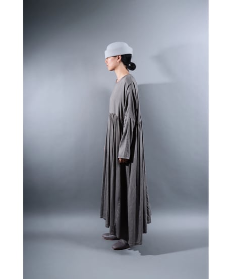 1.Kurteno-dress / Long sleeve / Organic cotton satin / Soft gray