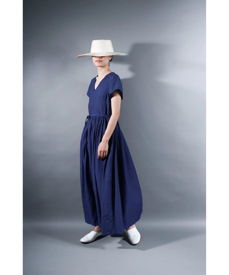 1.Lilith cap sleeve dress / sp / Cotton silk khadhi / Evening blue