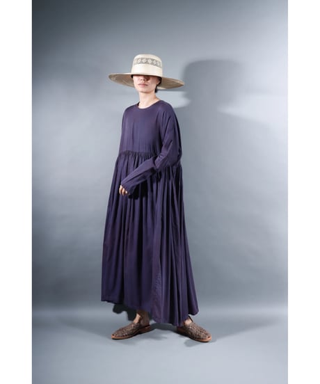 2.Kurteno-dress / sp / Long sleeve / Organic cotton satin / Grape
