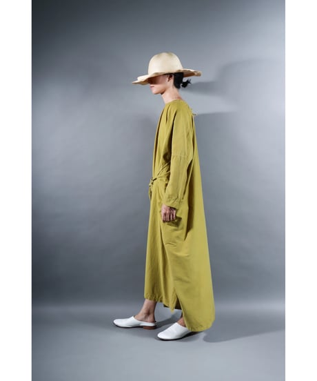 1.Drop / Dress / Silk cotton Khadi / Mustard yellow