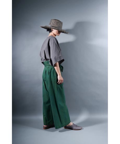 5.Hakama pants / sp / organic cotton typewriter / size1 / evergreen