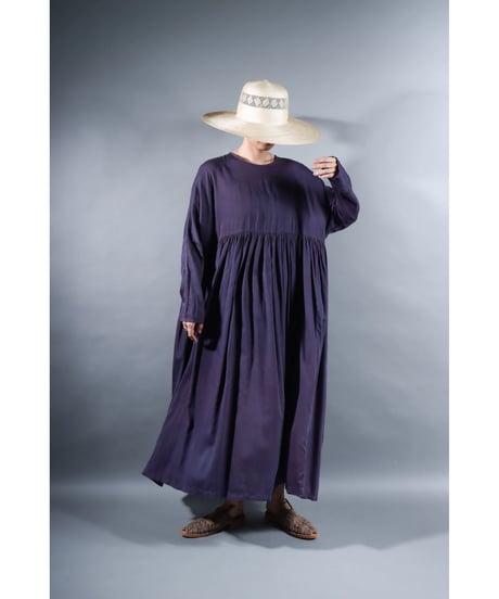 2.Kurteno-dress / sp / Long sleeve / Organic cotton satin / Grape
