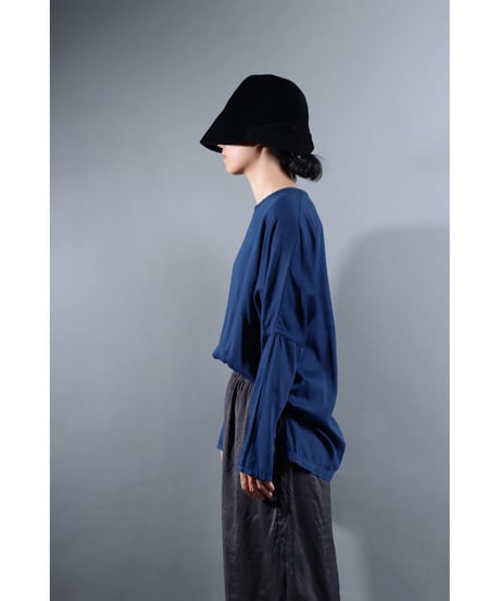 １.Fendo-Long sleeve tops / Organic cotton satin / Ryukyu indigo