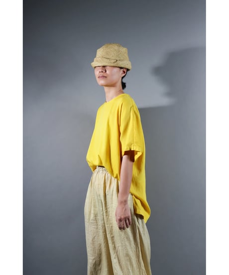 1.Fendo-Half sleeve tops / Organic cotton satin / Fukugi yellow