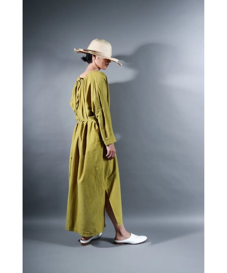 1.Drop / Dress / Silk cotton Khadi / Mustard yellow