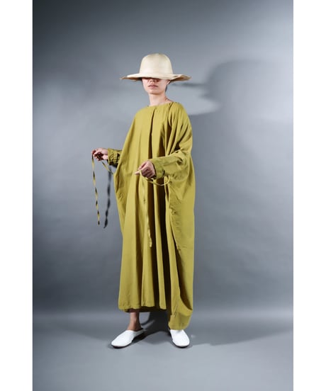 1.Drop / Dress / Silk cotton Khadi / Mustard yellow