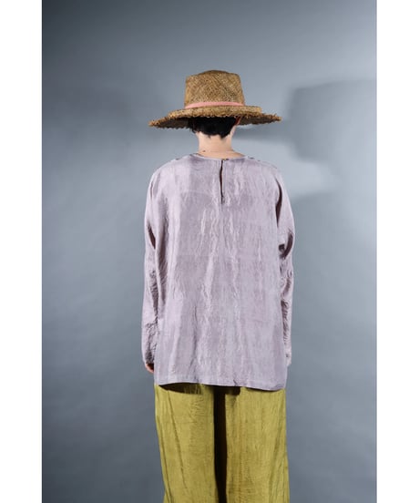 2.Fendo / Long sleeve tops / Silk khadi / Pale purplish gray