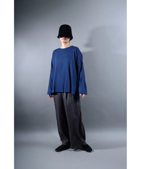 １.Fendo-Long sleeve tops / Organic cotton satin / Ryukyu indigo