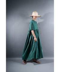 2.Kurteno-dress / Half sleeve / Organic cotton satin / Atoll green