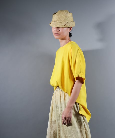1.Fendo-Half sleeve tops / Organic cotton satin / Fukugi yellow
