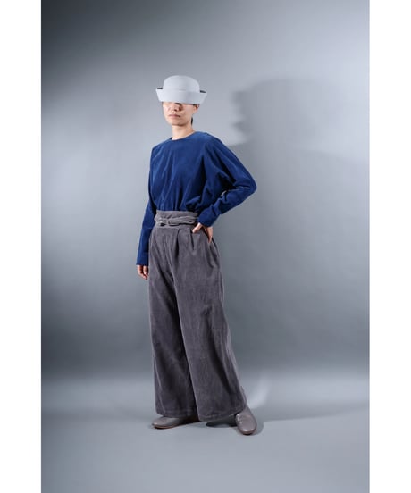 1.Hakama corduroy pants / organic cotton / size1 / Purplish gray