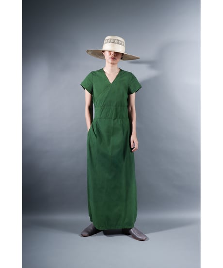 1.Rulo / Dress / Cap sleeve / Organic cotton Cord lane / Leaf green