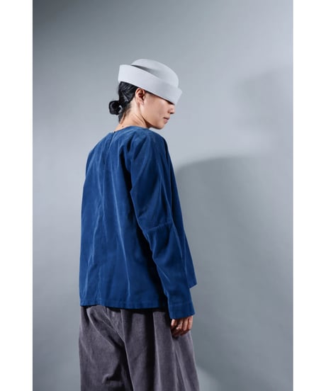 1.kordurojo pullover / Organic cotton corduroy / Indigo blue