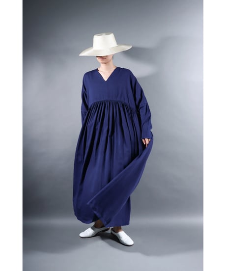 1.kurteno valo / sp / Long sleeve / Organic cotton satin / Evening blue