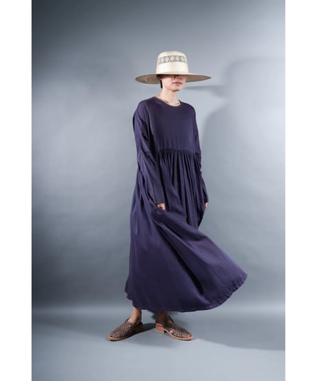 2.Kurteno-dress / sp / Long sleeve / Organic cotton satin / Grape